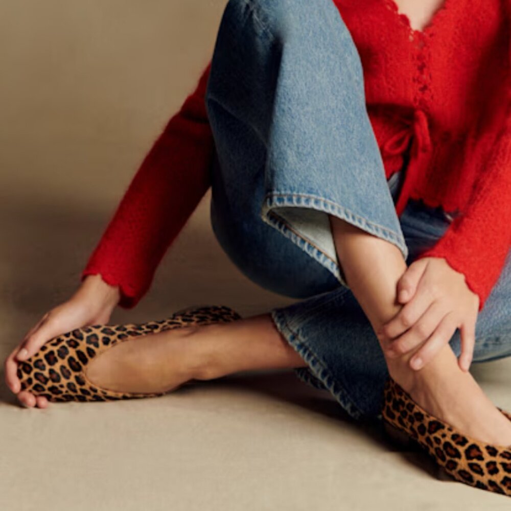 Sezane Leopard Print Flats